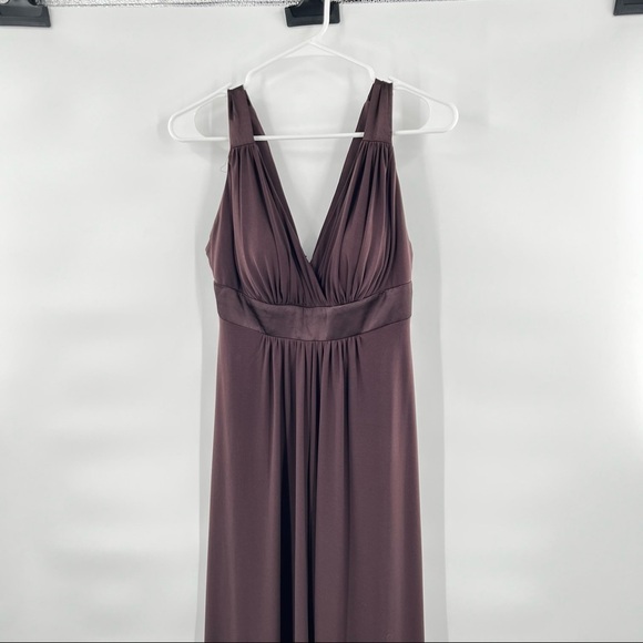 David’s Bridal bridesmaid dress full length V-neck style number F13095 size 4 - Picture 4 of 9